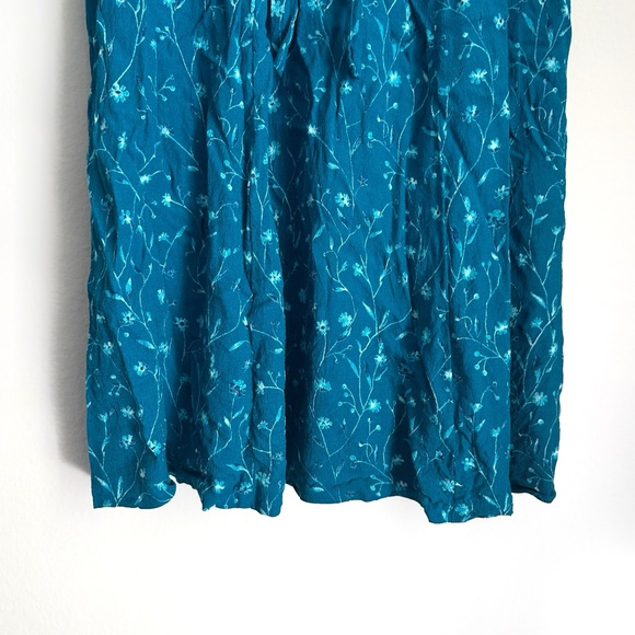 Vintage Coldwater Creek Blue Floral Print Collared Button Up Sundress Midi Dress - Picture 8 of 12